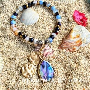 BOHO BEACH + aquamarine and  turquoise Bracelet + MAXIMALIST • FRINGE